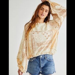 Bohemian Cream and Tan Women's Top